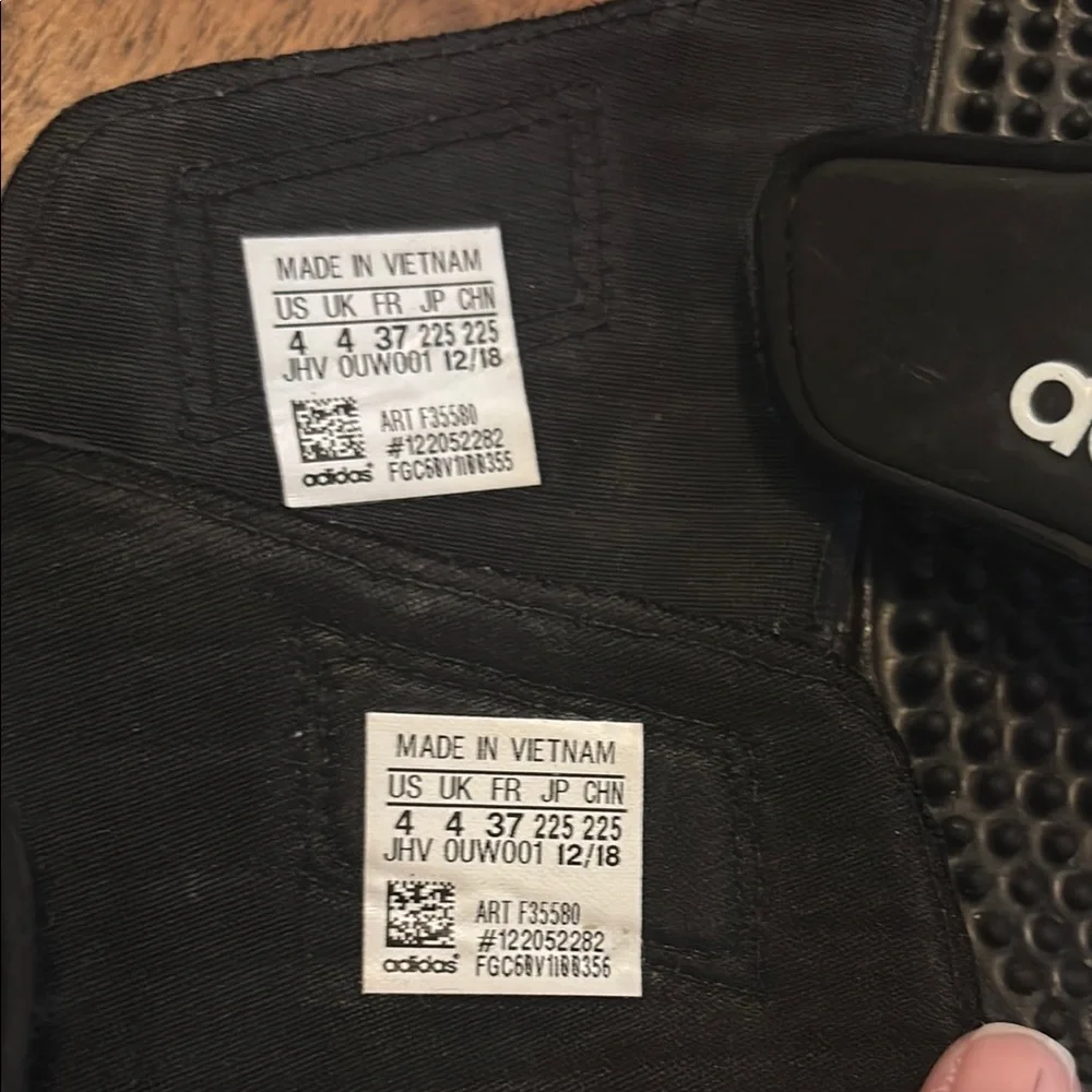 adidas Black & White Kids Slide Sandals